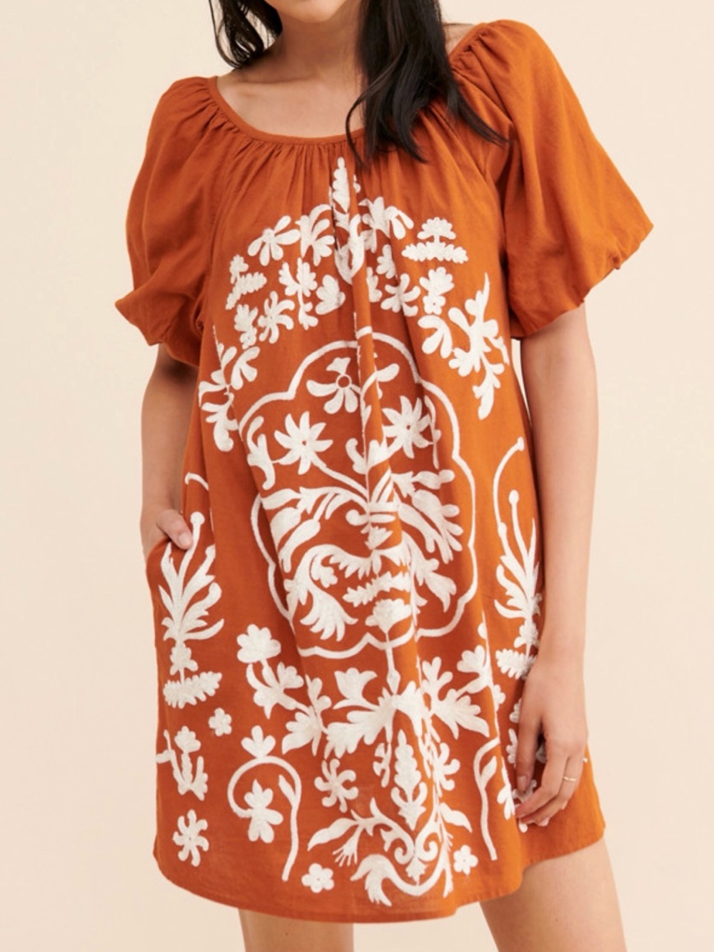 Free People Embroidered Mini Dress